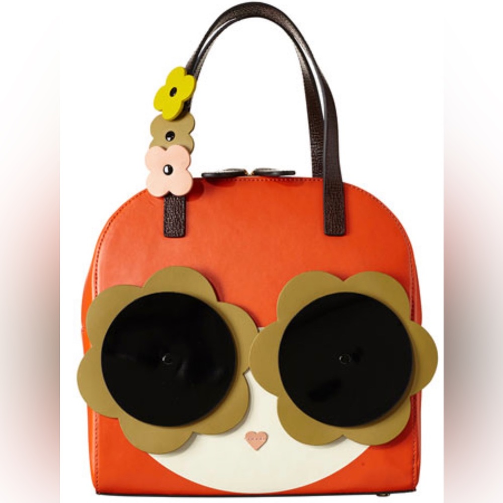 NEW Orla Kiely Retro 1960s Orange Lola Applique Handbag Purse